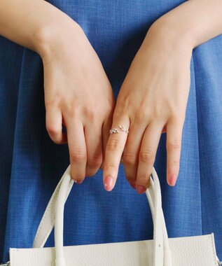 Tiaclasse ボタニカルモチーフストーンリング シルバーC