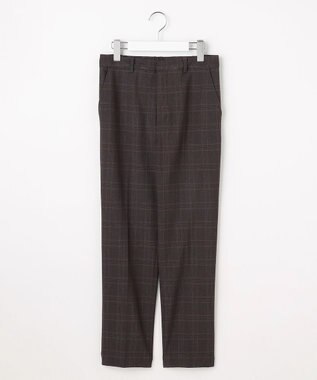 J.PRESS LADIES L アルガンシルク チェック テーパード パンツ チャコールチェック系