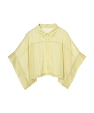 Green Parks ・ＥＬＥＮＣＡＲＥ　ＤＵＥ　ラメシフォンショートシャツ Yellow