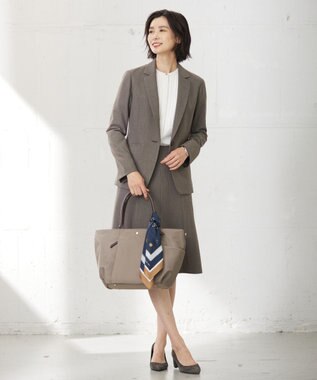 J.PRESS LADIES 【洗える】ヌーディスバックサテン バンドカラー ブラウス アイボリー系