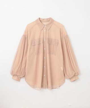 GRACE CONTINENTAL チュールレイヤードシャツ ベージュ