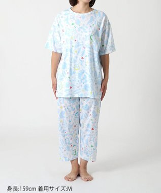 tsumori chisato SLEEP ツモリチサト パジャマ 5分袖 半袖 8分丈 レディース UDT166 /ワコール サックス