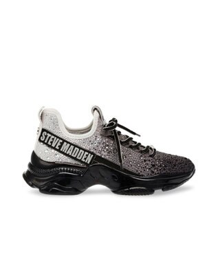 STEVE MADDEN MISTICA ビジューアクセントボリュームスニーカー ブラックシルバー