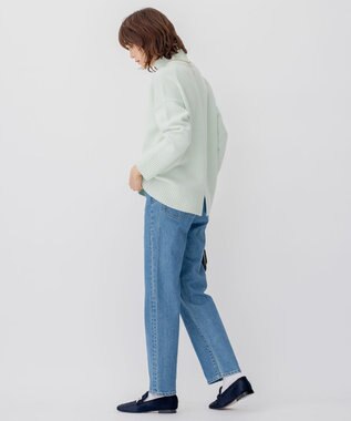 23区 L 【好評につき新色追加/CLASSY.1月号掲載】ウールカシミヤブレンド スタンドネック ニット スモーキーグリーン系