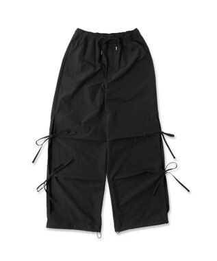 WEGO 【ウエストゴム】サイドリボンパラシュートパンツ ブラック