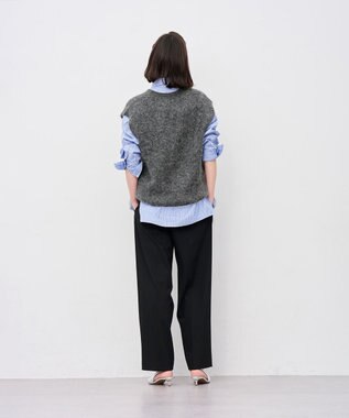 uncrave アルパカファーニット Vネックベスト チャコール