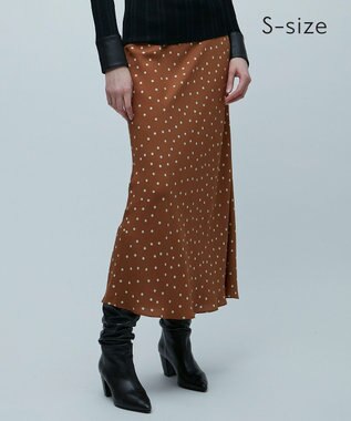 BEIGE， 【S-size】VIGNON / ドットスカート Camel ×Ecru