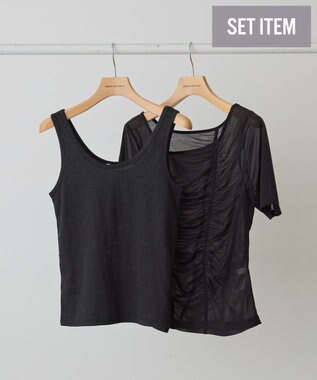 AMERICAN HOLIC 【2点SET】アシメシアーT＋ラメインナー