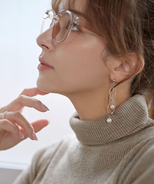 Tiaclasse ウール混ラメタートルネックニット ベージュ