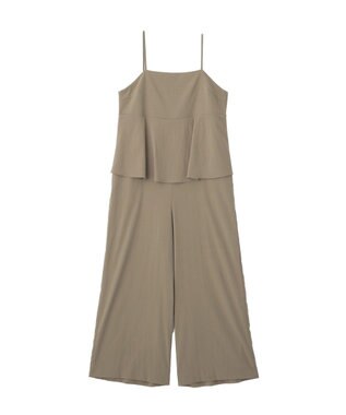 YECCA VECCA ドライタッチペプラムサロペット Dark Beige