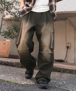 WEGO 【ユニセックス着用ITEM】デニムイージーカーゴパンツ デニムブラック