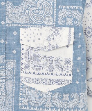 J.PRESS MEN ペイズリーバンダナプリント クレイジーパターンシャツ ダルブルー系9