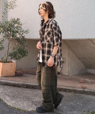 WEGO 【ユニセックス着用ITEM】デニムイージーカーゴパンツ デニムブラック