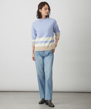 J.PRESS LADIES L 【洗える】BASIC STRETCH DENIM ボーイフィット デニム ブリーチ系