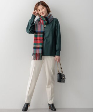 23区 【Oggi2月号掲載/洗える】ウォームストレッチ テーパード パンツ アイボリー系