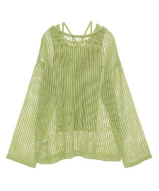 earth music&ecology ＳＥＴ２点メッシュプルオーバー＋タンクトップ Lime Green