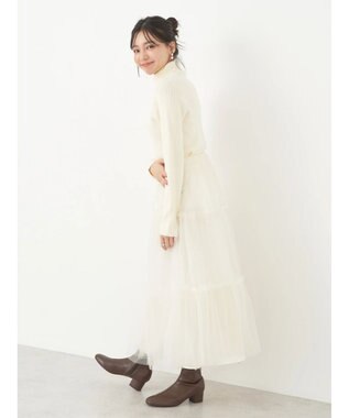 earth music&ecology やわらかタッチリブタートルネックプルオーバー Ivory