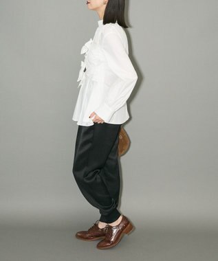 Green Parks リボンデザインハイネックブラウス Off White