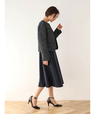 Green Parks ｅｆ－ｄｅ　ツィード調ノーカラージャケット Navy