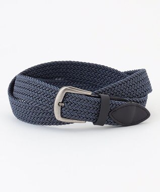 JOSEPH ABBOUD 【イタリア素材・ストレッチ・日本製】ミックスメッシュ ベルト ダルブルー系