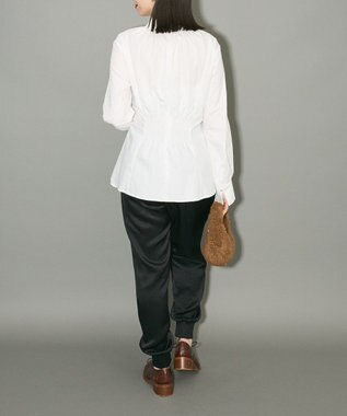 Green Parks リボンデザインハイネックブラウス Off White