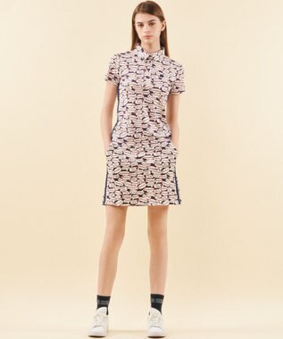 23区GOLF 【WOMEN】【吸水速乾/UVカット】YELL総柄プリントポロシャツ ネイビー系5