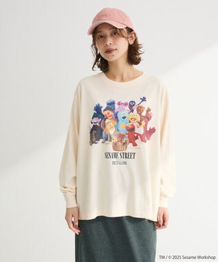 Green Parks セサミストリートミーツフルーツオブザルーム　ロンＴＥＥ Ecru