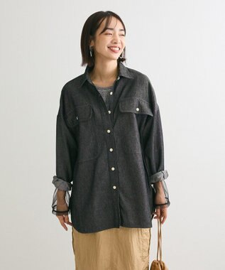 Green Parks デニムＢＩＧシャツ Black