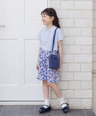 組曲 KIDS 【150-170㎝】ストレッチカノコ ポロシャツ サックスブルー