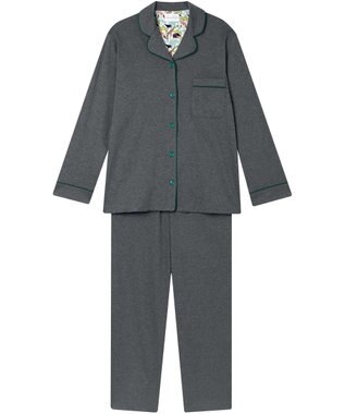 une nana cool 【綿100%】60/1 シルケットスムース 長袖開襟 MADE WITH LIBERTY FABRIC