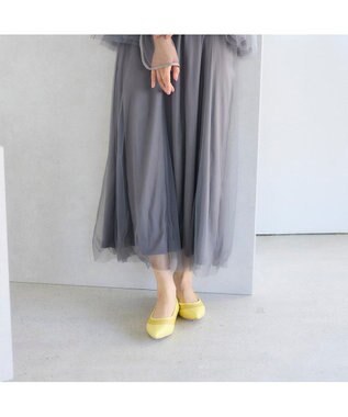 MODE ET JACOMO <carino>【レイン対応】メッシュポインテッドトゥパンプス イエロー