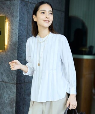 自由区 ドレープブロードタック ブラウス