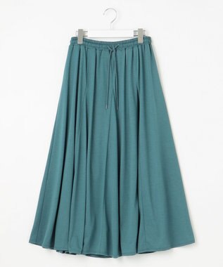 J.PRESS LADIES 【洗える】ジャージー フレアースカート ターコイズブルー系
