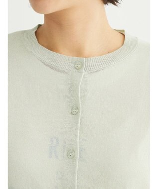 Green Parks ラメクルーネックカーディガン Light Green