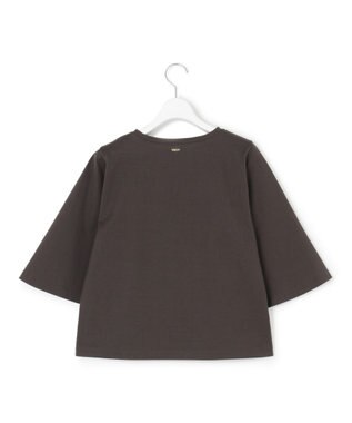 23区 L 【洗える】ハイエンド フレアスリーブ Tシャツ ダークブラウン系