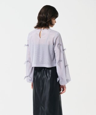 GRACE CONTINENTAL リボンチュールトップ グレー