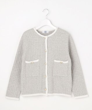 J.PRESS LADIES S NEW TWEED ニット ジャケット グレーミックス系