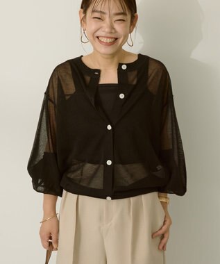 AMERICAN HOLIC 【WEB限定】【接触冷感】2WAYシアーニットカーディガン Black