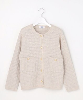 J.PRESS LADIES S NEW TWEED ニット ジャケット ベージュミックス系