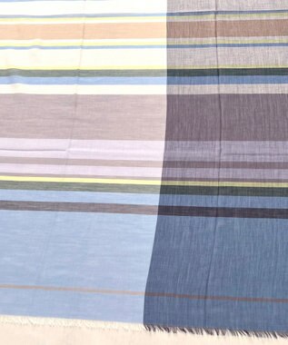 POLS 播州織 極細コットンストール ブルー