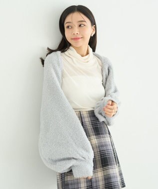 earth music&ecology チュール肩リボンニットプルオーバー Gray