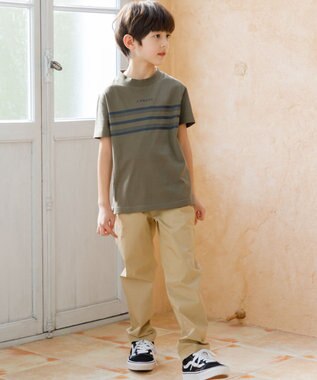 J.PRESS KIDS 【140-170cm】ボーダープリント Ｔシャツ オリーブ系