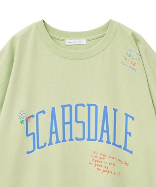 AMERICAN HOLIC 総柄ロゴTシャツ Lime Green