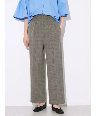 AMERICAN HOLIC ウエストイージーストレートパンツ Check Black