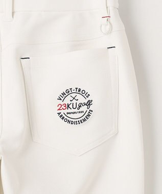 23区GOLF 透けにくい白！【WOMEN】トリコットツイル  ベーシックパンツ ホワイト系