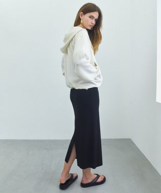 BEIGE， 【ロングセラー】LAURA / ストレッチ Iラインニットスカート Black