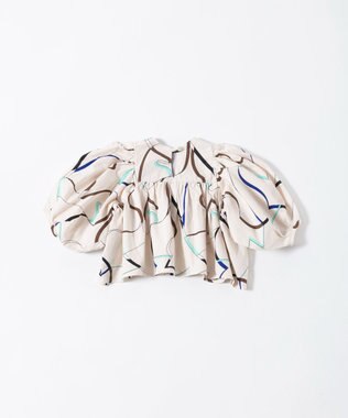 TRICOTE CUT RIBBON PUFF SLEEVES/カットリボンパフスリーブ 82BEIGE