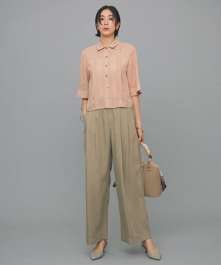 自由区 【カタログ掲載・洗える】テンセルデニムワイド パンツ ダークサンド