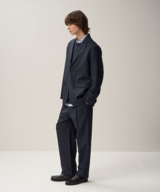 ATON SILK WASHI TWILL | ワイドパンツ - UNISEX NAVY