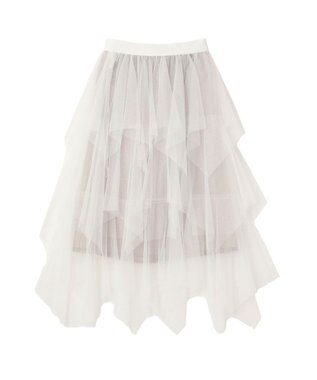 earth music&ecology 2wayレイヤードチュールスカート Off White